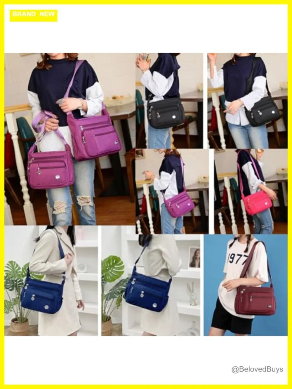 Crossbody Bag with Multiple Pockets, Top Handle Satchel, Roomy Shoulder Handbag